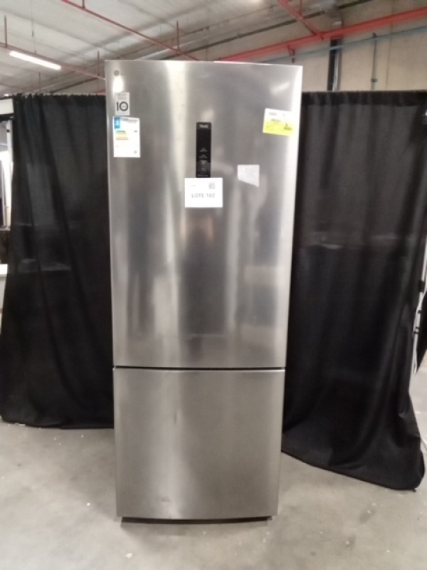 (01) GELADEIRA CONGELADOR INFERIOR LG INVERSE 451L 127V INOX LOOK GC-B569NLLM